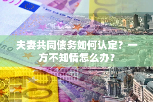 济南夫妻共同债务如何认定？一方不知情怎么办？